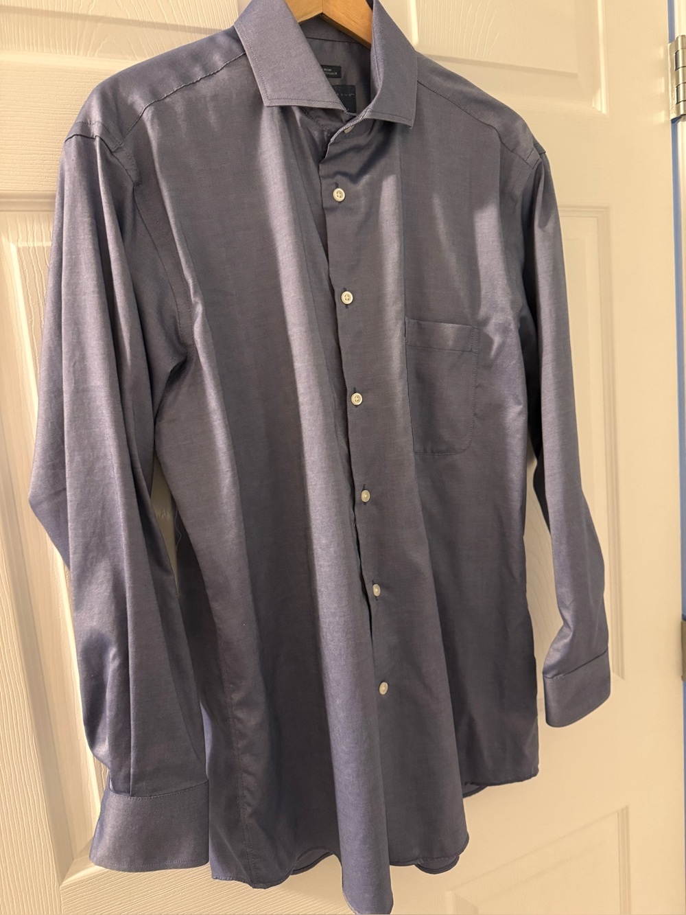 Joseph Abboud No Iron Blue Dress Shirt Men’s 15.5 32/33 100% Cotton Long Sleeve